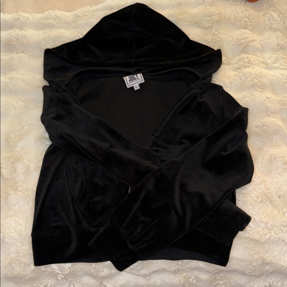 Juicy Couture Women's Black Velour Hoodie